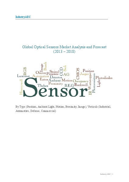 Global Optical Sensors Market Analysis and Forecast (2013 – 2018) 07/17/2013