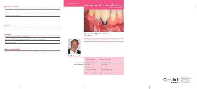 Geistlich - Indication sheets X4 - Management of complications