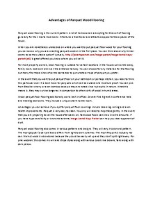 Advantages of Parquet Wood Flooring