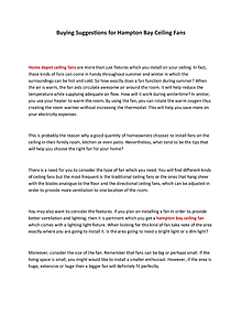 Buying Suggestions for Hampton Bay Ceiling  Fans