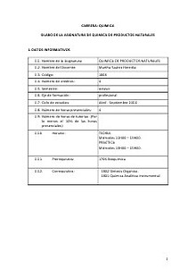 QUIMICA DE PRODUCTOS NATURALES - SILABO 2014