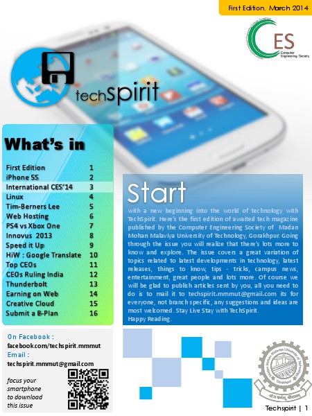 Techspirit March 2014 Volume 1