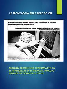 La Tecnología y el aprendizaje