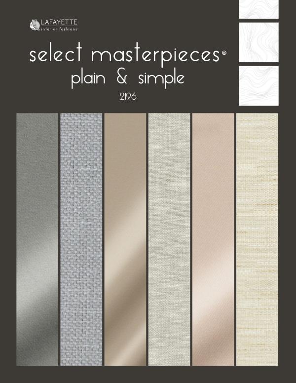 Select Masterpieces Fabric Collections by Lafayette Interior Fashions Book 2196, Plain & Simple