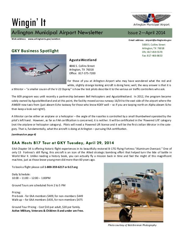 Wingin' It - Issue 2 - April 2014