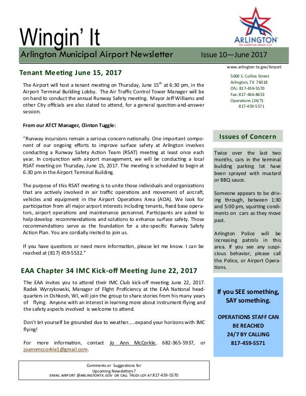 Wingin' It - Issue 10 - June 2017