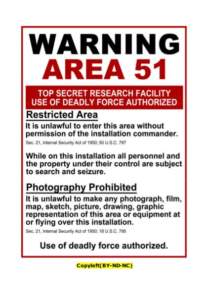 - warning Area 51