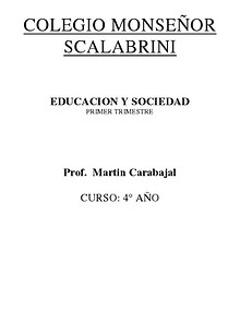 PRIMER TRIMESTRE EDUCACIÓN Y SOCIEDAD 03 DE 2014