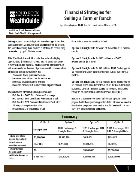 Financial Strategies For Selling A Farm Or Ranch