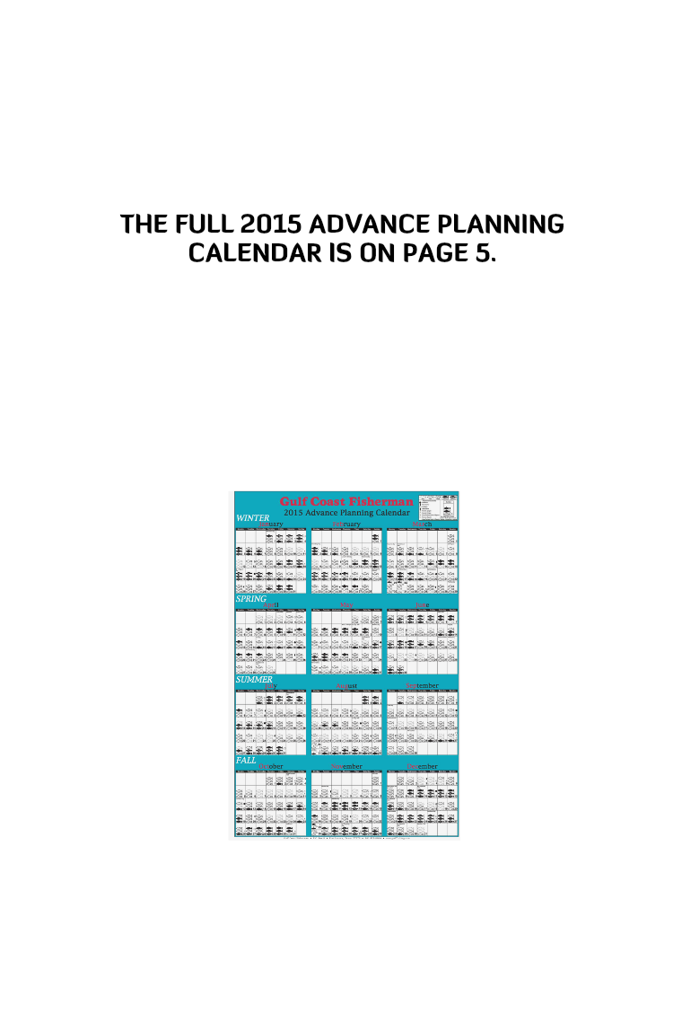 Gulf Coast Fisherman Magazine GCF 2015 Advance Planning Calendar