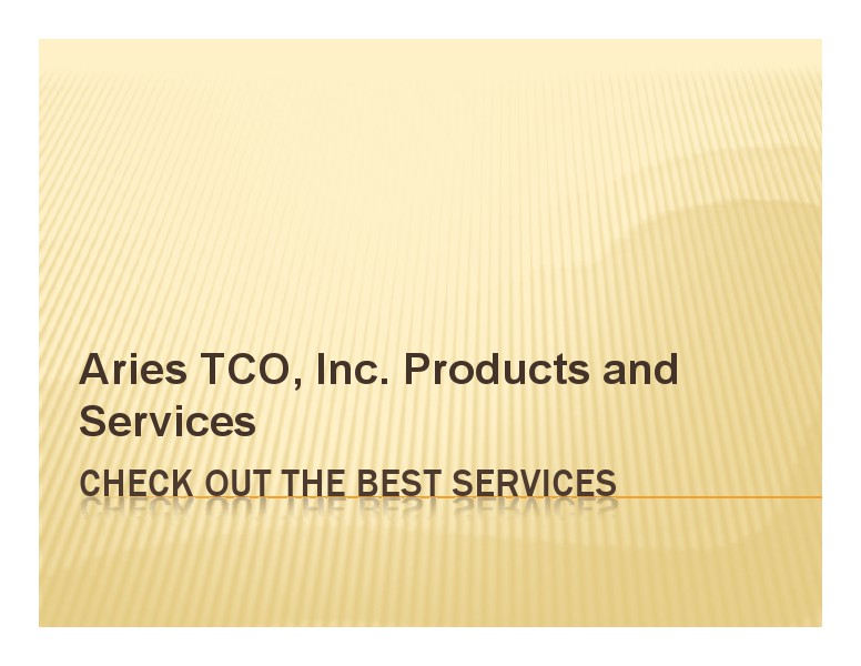 Aries Tco Solutions - The Final Solution Solution