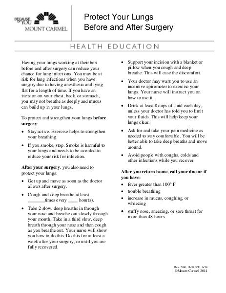 Protect Your Lungs Before & After Surgery