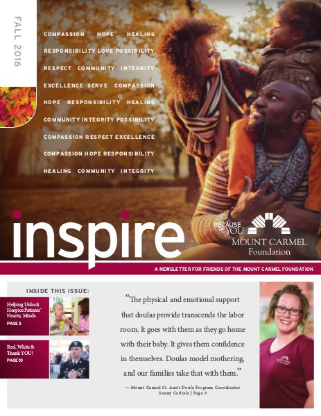 Mount Carmel Foundation Annual Report Fall 2016