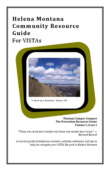 Community Resource Guide For Helena VISTAS Volume 1. July. 2014