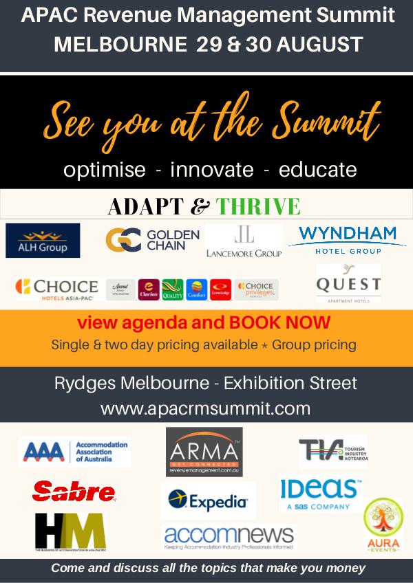 APAC Revenue Management Summit 2017 APAC REVENUE MANAGEMENT SUMMIT 2017