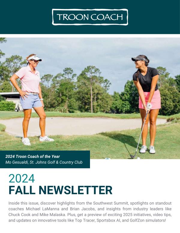 Troon Coach Newsletter Fall 2024 Edition