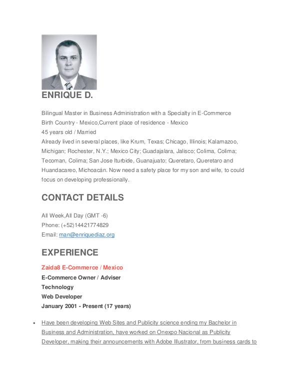 CV World Wide Resume