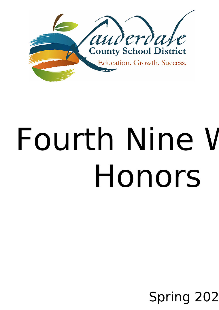 LCSD 3rd Nine Weeks Honors Lists