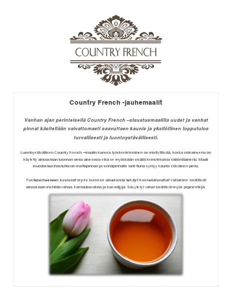 Country French -maalit Maalattuja kohteita