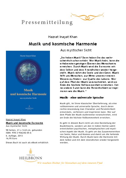 Musik und kosmische Harmonie (Pressemitteilung)