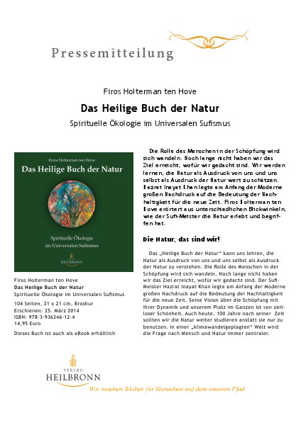 Das Heilige Buch der Natur (Pressemitteilung)