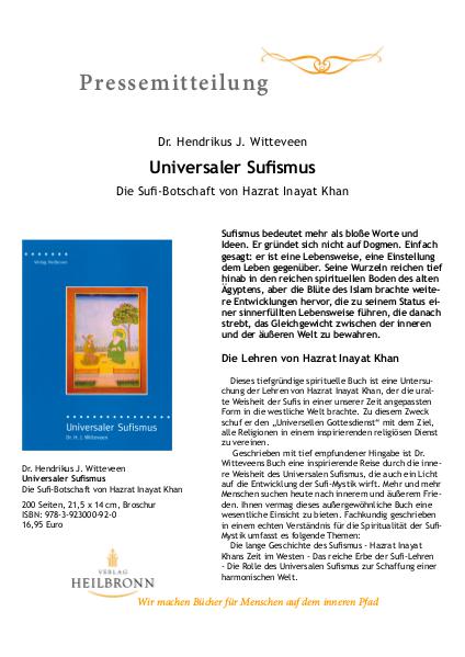 Universaler Sufismus (Pressemitteilung)