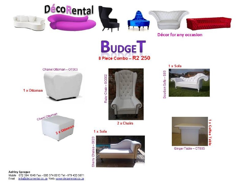 Decor Rental - Combo Specials Aug. 2014