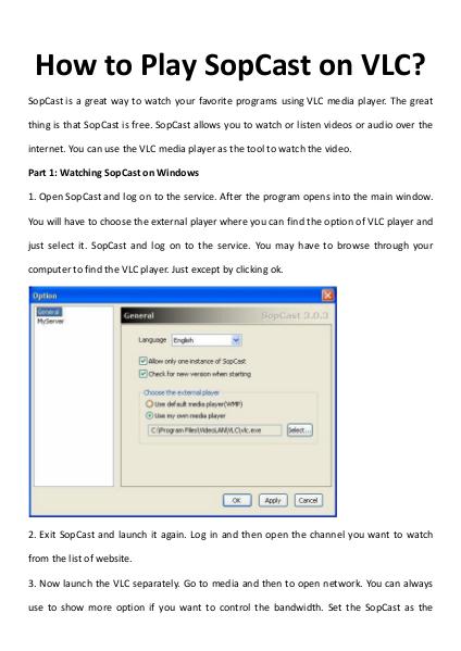 How to Play SopCast on VLC?