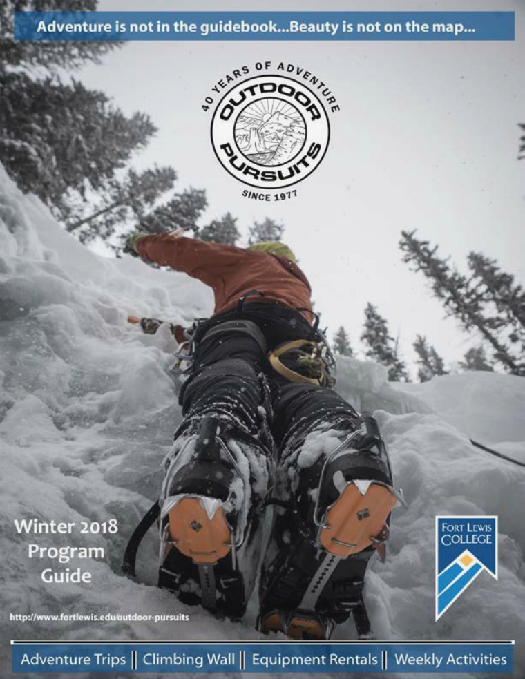 Outdoor Pursuits Program Guide Winter 2018