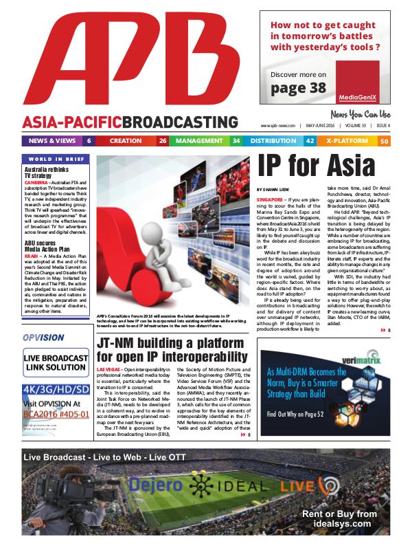 Asia-Pacific Broadcasting (APB) May/June 2016 Volume 33, Issue 4