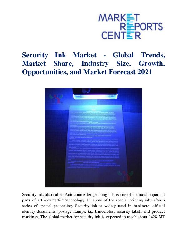 Security Ink Market