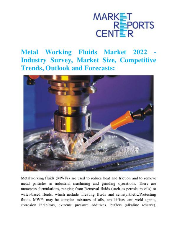 Market Research Reports Metal Working Fluids Market