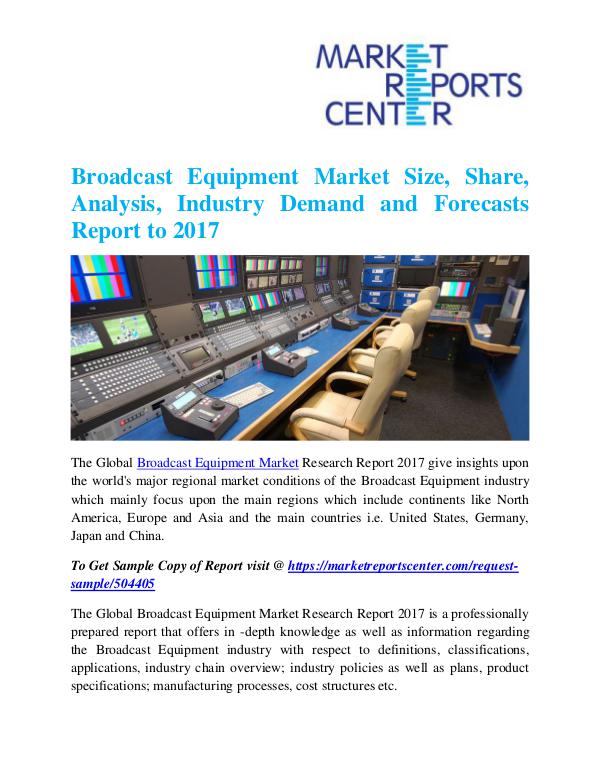 Broadcast Equipment Market