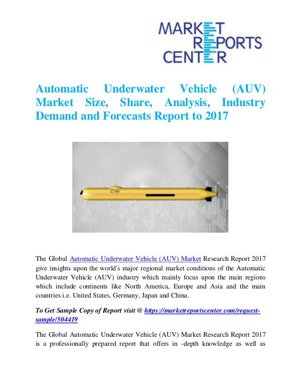 Automatic Underwater Vehicle (AUV) Market