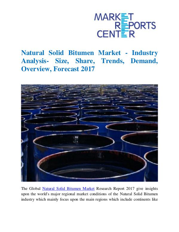 Natural Solid Bitumen Market