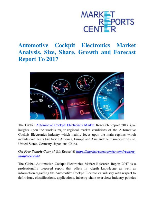 Automotive Cockpit Electronics Market