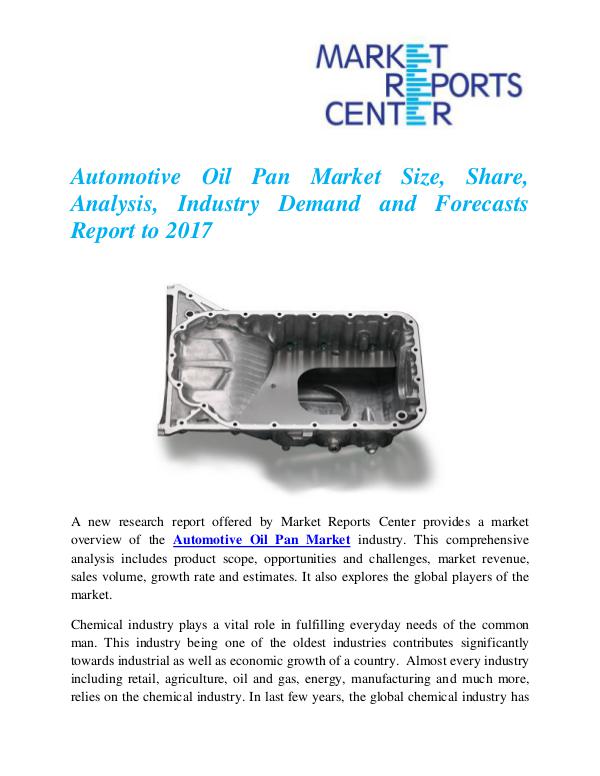 Market Research Reports Automotive Oil Pan Market