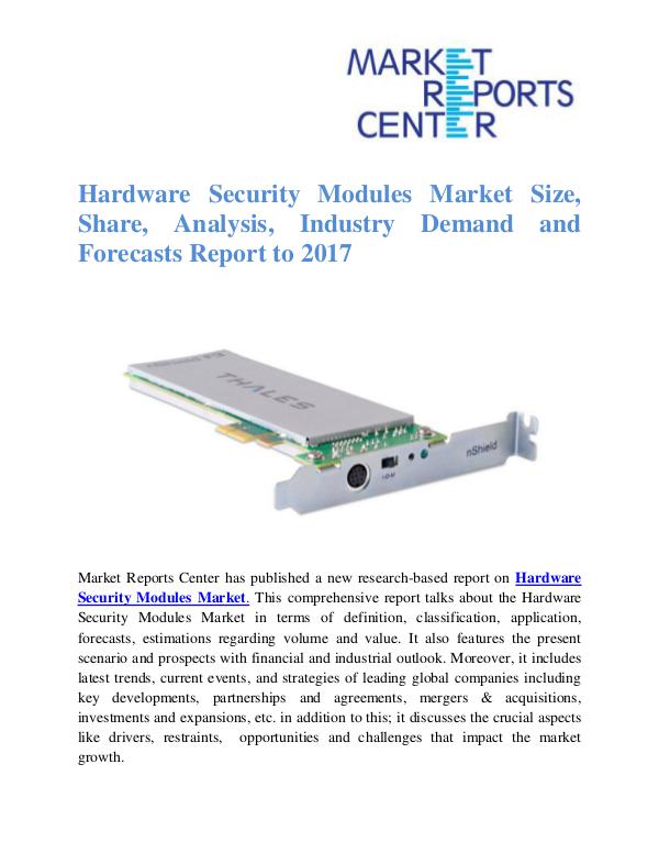 Market Research Reports Hardware Security Modules Market