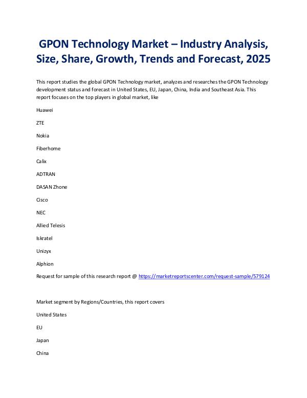 GPON Technology Market