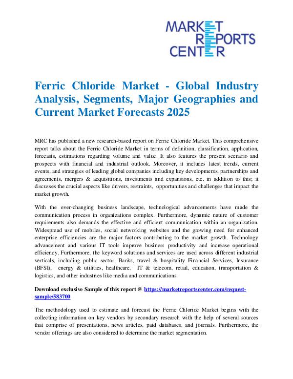 Market Research Reprots- Worldwide Ferric Chloride Market