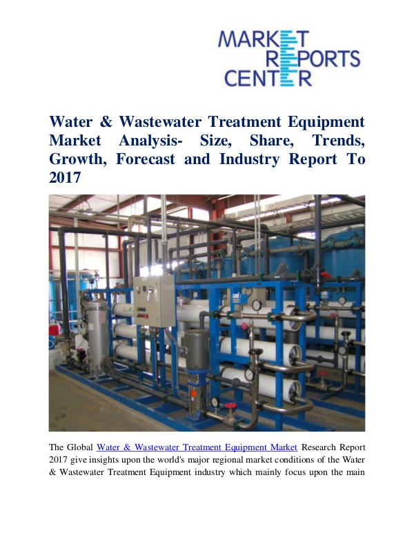 Water & Wastewater Treatment Equipment Market