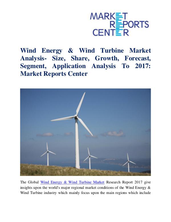 Wind Energy & Wind Turbine Market