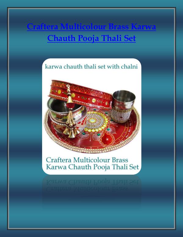 Craftera Multicolour Brass Karwa Chauth Pooja Thal