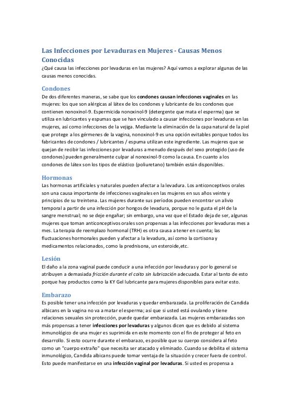 Las Infecciones por Levaduras en Mujeres - Causas Menos Conocidas Juntos Contra los hongos