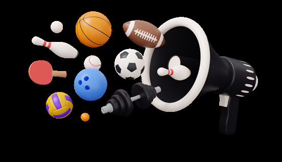 Sports and activity equipment including basketball, bowling, and baseball gear