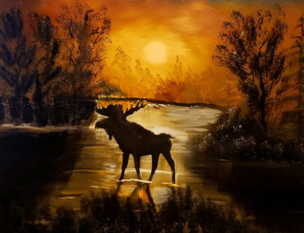 Intro to Oil Painting - Sunset Silhouette