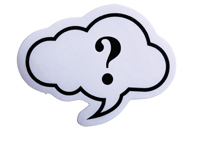 Thought bubble with a question mark