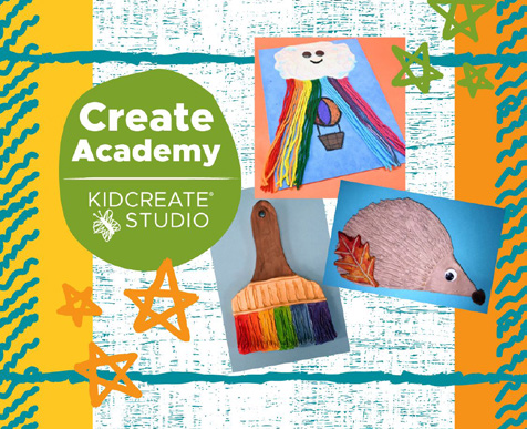 Kidcreate Studio Create Academy logo and project examples