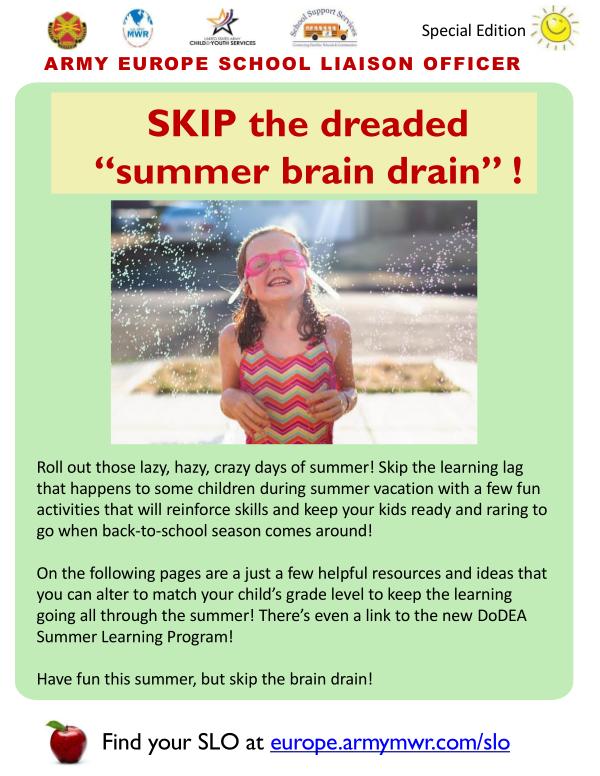 Summer Brain Drain- SLO newsletter 2020