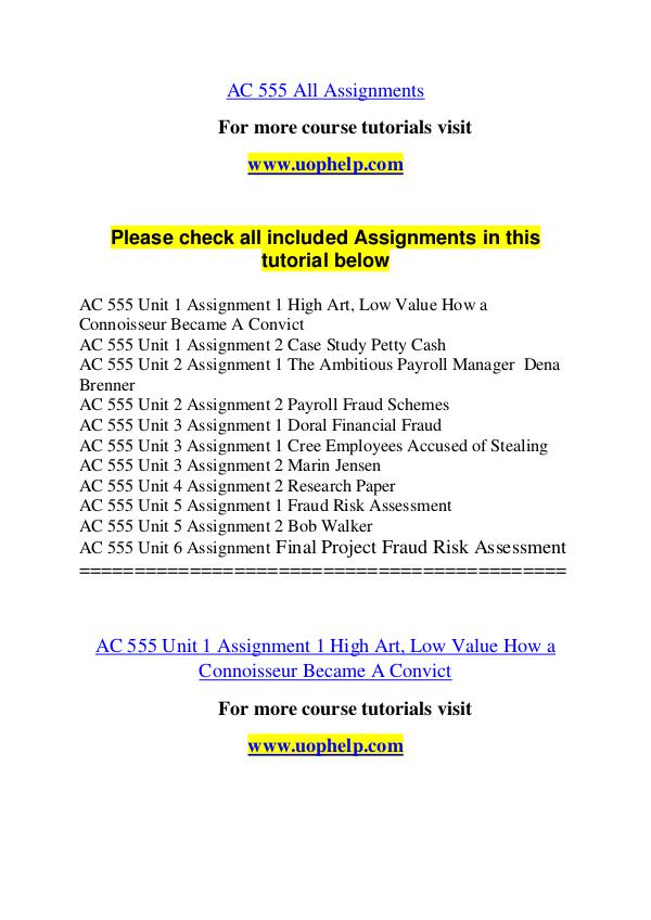 AC 555 Seek Your Dream /uophelp.com AC 555 Seek Your Dream /uophelp.com